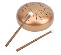 POENVFPO Tambor de Lengüeta de Acero de 5,5 Pulgadas, Material de Acero Al Carbono con Aberturas Finas para un Sonido Etéreo Puro, Patas de Goma Estables para Protección Antideslizante (GOLD)