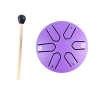 POENVFPO Tambor Handpan, Tambor de Lengua de Acero de 6 Notas con Baqueta para Adultos Meditación de Yoga de Educación Musical para Niños (PURPLE)