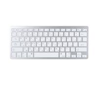 POENVFPO Teclado Ultradelgado, Teclado Plateado Inalámbrico BT a Prueba de Salpicaduras con Bilingüe para Computadora PC, Aleación de Aluminio ABS SmartTV OS X (Arábica)