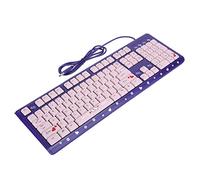 POENVFPO Teclado Ultrafino con Cable USB, Diseño de Dibujos Animados Lindo, Silencioso para Oficina en Casa, Rosa, 104 Teclas, 51,2 Pulgadas (Rosa púrpura)