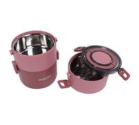POENVFPO Térmica de Acero Inoxidable 304, Caja Aislada, 2200 Ml, Contenedor de Alimentos Desmontable de 3 Capas a Prueba de Fugas para Adultos, Oficina, Trabajo, Viajes (Rojo de Asia occidental)