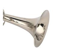 POENVFPO Trompeta Sib Profesional con Boquilla Plateada, Construcción de Latón, Tamaño Estándar, Instrumento Musical de para Estudiantes, Bandas, Orquestas, Acabado Plateado