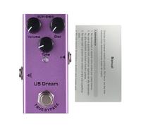POENVFPO US Dream Pedal de Efectos de Guitarra con Distorsión de Metal, Carcasa de Aluminio True Bypass de Alta Ganancia, con Controles de Tono de Distorsión de Volumen 9 V CC, para