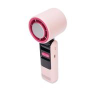 POENVFPO Ventilador portátil plegable Ventilador de refrigeración de hielo con batería de 4000 mAh Pantalla LED ajustable a 100 velocidades para viajes de camping al aire libre (PINK)