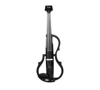 POENVFPO Violín Eléctrico, con Pastilla DV-10B, Juego de Violín 4/4 de Fibra de Carbono de Tamaño Completo para Principiantes, Profesionales, Conexión a Amplificadores y Auriculares (BLACK)