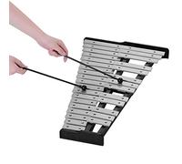 POENVFPO Xilófono de 32 Notas con Barras de Aluminio, Glockenspiel Educativo, Marco de Madera, Diatónico F a C, Incluye Mazos y Bolsa de Transporte, para Niños y Adultos