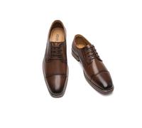 Poerkan Zapatos Derby cómodos y elegantes con cordones para hombre, color negro y marrón para cada ocasión, Brown, 43 1/3 EU