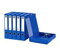 POERMA Caja de Archivo A4, Paquete de 6 Cajas de Archivadoras, Lomo de 50mm, Plegable Carpetas para Archivo para Oficina, Escolar (Azul)