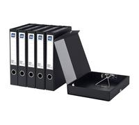 POERMA Caja de Archivo A4, Paquete de 6 Cajas de Archivadoras, Lomo de 50mm, Plegable Carpetas para Archivo para Oficina, Escolar (Negro)