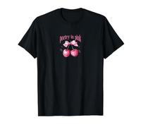 Poesía En Cerezas Rosadas Camiseta gráfica económica, Hombre, Negro, L