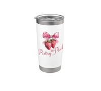Poesía En Fresas Rosadas Vaso térmico de acero inoxidable de doble pared