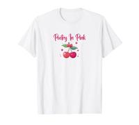 Poesía En Rosa Coquette Core Cerezas Arco Corazones Camiseta gráfica económica, Hombre, Blanco, S