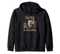 Poesía Gato Poeta Escritor Meowtion Funny Bookish Pun Cita Sudadera con Capucha
