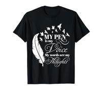 Poet Writer Pen Is My Voice Poetry Thoughts Quill Quill Camiseta