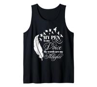 Poet Writer Pen Is My Voice Poetry Thoughts Quill Quill Camiseta sin Mangas