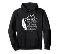 Poet Writer Pen Is My Voice Poetry Thoughts Quill Quill Sudadera con Capucha