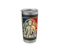 Poeta épico HOMER Antigua Grecia Ilíada Odisea Vaso térmico de acero inoxidable de doble pared