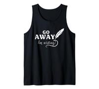 Poeta Escritor Go Away I'm Writing Funny Poetry Quill Quote Camiseta sin Mangas