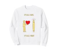 Poeta Minimalista Que Ofrece Arte simbólico de Escritura de corazón a bolígrafo Sudadera