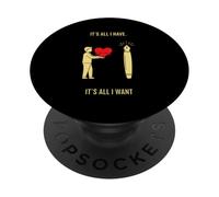 Poeta Ofreciendo Corazón a Bolígrafo Iluminado Diseño Minimalista PopSockets PopGrip Adhesivo
