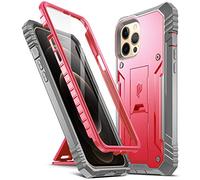 Poetic Carcasa Resistente Apple iPhone 12 Pro MAX 6.7 Pulgada con Soporte, Cubierta Protectora Doble a Prueba de Golpes, Serie Revolution Case, Funda para Apple iPhone 12 Pro MAX (versión 2020), Rojo