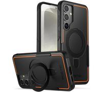 Poetic Funda de neón Compatible con Galaxy S24 Plus de 6.7 Pulgadas, [Soporte de Anillo magnético] Funda Protectora de Doble Capa Resistente y Delgada a Prueba de Golpes, Color Negro