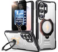 Poetic Funda para Galaxy S26 Ultra | Soporte magnético giratorio de 360° | Protector de pantalla de vidrio templado de privacidad | Cubierta de protección de grado militar a prueba de caídas |