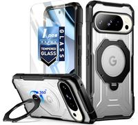 Poetic Funda para Pixel 10 Pro / Pixel 10, cubierta de protección de grado militar a prueba de caídas | Soporte de anillo magnético giratorio de 360° | Protector de pantalla de vidrio templado |