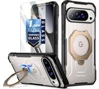 Poetic Funda para Pixel 10 Pro XL, cubierta de protección de grado militar a prueba de caídas | Soporte de anillo magnético giratorio de 360° | Protector de pantalla de vidrio templado | Compatible