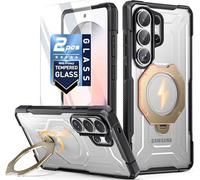 Poetic Funda para Samsung Galaxy S26 Ultra | Soporte de anillo magnético giratorio de 360° | Compatible con MagSafe | Cubierta de protección de grado militar a prueba de caídas | 2 protectores de