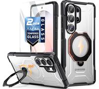 Poetic Funda para Samsung Galaxy S26 Ultra | Soporte de anillo magnético giratorio de 360° | Compatible con MagSafe | Cubierta de protección de grado militar a prueba de caídas | 2 protectores de