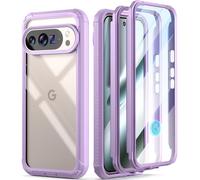 Poetic Guardian - Funda para Google Pixel 10 Pro XL 5G, protector de pantalla integrado [funciona con identificación de huellas dactilares], [2 marcos frontales] [carga inalámbrica] funda transparente