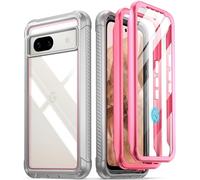 Poetic Guardian - Funda para Google Pixel 8A 5G (2024), protector de pantalla integrado [funciona con identificación de huellas dactilares], [2 marcos frontales] [carga inalámbrica] funda transparente