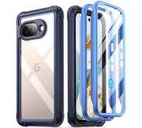 Poetic Guardian - Funda para Google Pixel 9A 5G (2025), protector de pantalla integrado [funciona con identificación de huellas dactilares], [2 marcos frontales] [carga inalámbrica] funda transparente
