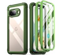 Poetic Guardian - Funda para Google Pixel 9A 5G (2025), protector de pantalla integrado [funciona con identificación de huellas dactilares], [2 marcos frontales] [carga inalámbrica] funda transparente