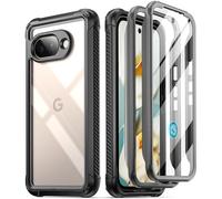 Poetic Guardian - Funda para Google Pixel 9A 5G (2025), protector de pantalla integrado [funciona con identificación de huellas dactilares], [2 marcos frontales] [carga inalámbrica] funda transparente