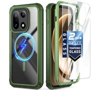 Poetic Guardian - Funda para OnePlus 15 5G, compatible con Magsafe, 2 protectores de pantalla de vidrio templado, funciona con identificación de huellas dactilares, funda transparente resistente a