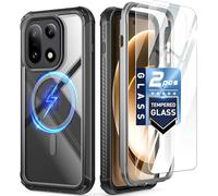 Poetic Guardian - Funda para OnePlus 15 5G, compatible con Magsafe, 2 protectores de pantalla de vidrio templado, funciona con identificación de huellas dactilares, funda transparente resistente a