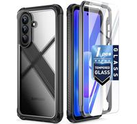 Poetic Guardian - Funda para Samsung Galaxy A57 5G, 20 pies de grado militar probada contra caídas, protector de pantalla de vidrio templado, híbrido de cuerpo completo a prueba de golpes con