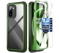 POETIC Guardian - Funda para OnePlus 15R 5G (prueba de caída de 6 metros de altura, estándar militar, protector de pantalla de vidrio templado, resistente a los golpes, color verde/transparente