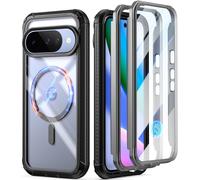 Poetic Guardian MagPro - Funda para Google Pixel 10/10 Pro 5G, compatible con MagSafe e identificación de huellas dactilares, 2 marcos frontales, cubierta transparente a prueba de golpes con protector