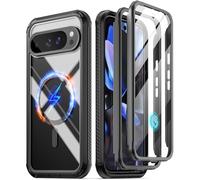 Poetic Guardian MagPro - Funda para Google Pixel 9 Pro XL 5G, Compatible con MagSafe e identificación de Huellas Dactilares, 2 Marcos Frontales, Cubierta Transparente a Prueba de Golpes con Protector
