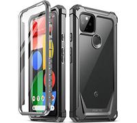 Poetic Guardian Series diseñada para Google Pixel 5, funda integral híbrida a prueba de golpes con protector de pantalla integrado, negro/transparente