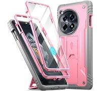 Poetic Revolution Funda compatible con OnePlus 12R 5G (2024), protector de pantalla integrado, funciona con identificación de huellas dactilares, carcasa robusta de cuerpo entero con soporte, color