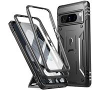Poetic Revolution - Funda Compatible con Pixel 8 Pro 5G, Funda Protectora Resistente a Prueba de Golpes con Soporte, Protector de Pantalla Integrado Que Funciona con identificación de Huellas