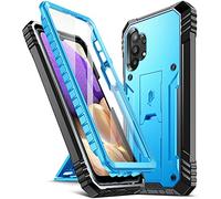 Poetic Revolution Series - Carcasa para Samsung Galaxy A32 5G, carcasa de doble capa resistente a los golpes con función atril y protector de pantalla integrada, color azul
