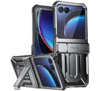 Poetic Spartan - Funda Compatible con Motorola Moto RAZR 40 Ultra 5G, [función Atril] [protección de bisagra], Funda Protectora Resistente a Prueba de Golpes con Soporte, Metal metálico
