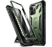 Poetic Spartan Funda para Apple iPhone 12 Pro MAX 6.7 Pulgada, Cubierta Protectora a Prueba de Golpes, Protector de visualización Integrado, Grado Militar Funda, Verde Metalizado