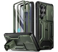 POETIC Spartan - Funda para Galaxy S25 Ultra de 6,9 Pulgadas, Protector de Pantalla con identificador de Dedo, Calidad Militar, Resistente a los Golpes, S 25 Ultra, Color Verde Metalizado
