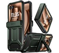 Poetic Spartan - Funda para Motorola Moto Razr + Plus 2024, [función atril] [protección de bisagra], funda protectora resistente a prueba de golpes con soporte, color verde metálico